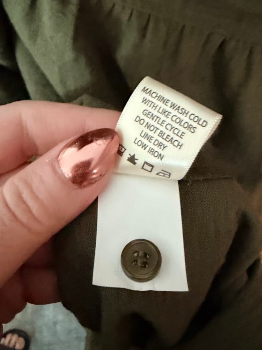 NWT Max Studio London Tiered Gauze Shirtdress in olive green Size XL - Picture 7 of 8